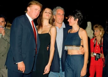 Donald and Melania Trump with Jeffrey Epstein and Ghislaine Maxwell at  Mar-a-Lago in February 2000