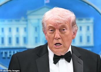 Trump said at a Saturday night press conference that he wasn't sure if he heard gunshots or a crashing dining tray when a gunman was taken down trying to breach the White House Correspondent's Dinner within the two hours of his address