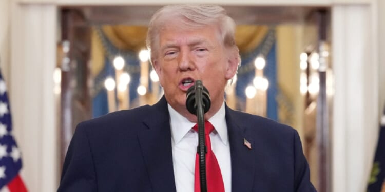 President Donald Trump, pictured in his Wednesday address to the nation.