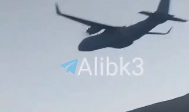 A US military plane flying low over Iran on Sunday amid the daring rescue mission