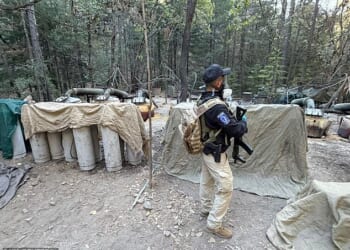 Two CIA officers were killed in Mexico in a fiery car crash in the state of Chihuahua on Sunday, reports say. The crash occurred the day after Mexican authorities busted one of the largest drug labs ever located (pictured)