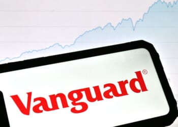 In this photo illustration a Vanguard logo is displayed on a smartphone on Jan. 13, 2024, in the United Kingdom.