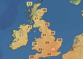 Wednesday will feel even warmer, particularly in central and south-east England, where temperatures could reach 26C