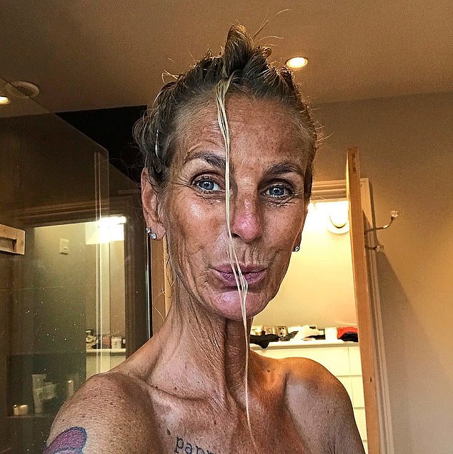 Age 52: A heavily tanned Ulrika in 2020 after years of sun worshipping