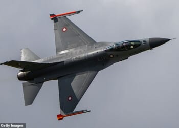 The US forced Britain to allow the sale of F-16 fighter jets (pictured) to Argentina despite the UK's ban on arms exports to the country since 1982