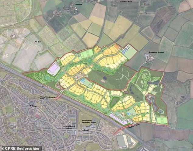 Up to 40,000 homes would be be built around the new East West Rail station in Bedfordshire, linking residents to Cambridge, Oxford, London and Milton Keynes