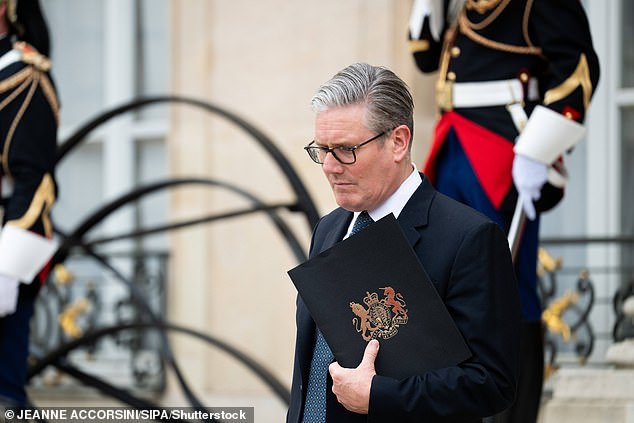 Keir Starmer (pictured today in Paris) is under intense pressure after it emerged Lord Mandelson had not passed vetting