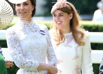 A history of raised eyebrows from the late Queen is likely to have unnerved Kate - whose husband is also understood to have been distancing himself from the Yorks. Kate and Beatrice pictured in 2017