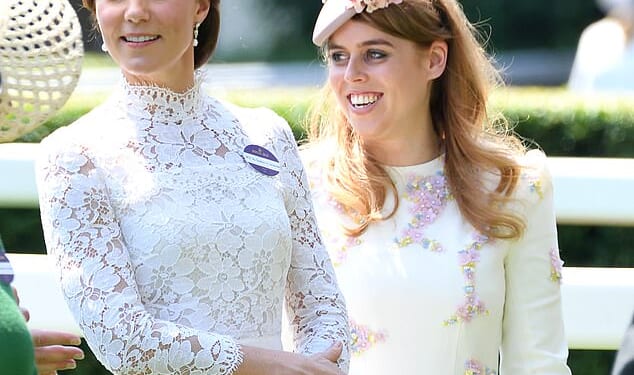 A history of raised eyebrows from the late Queen is likely to have unnerved Kate - whose husband is also understood to have been distancing himself from the Yorks. Kate and Beatrice pictured in 2017