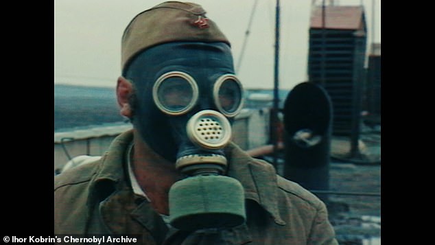 The most severe effects would be felt by the site workers and those tasked with clearing up the radioactive material, known during the Chernobyl disasters as 'liquidators'. Pictured: A liquidator on the Chernobyl disaster site