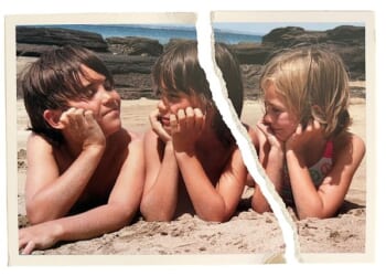 Abi (right) with her brothers Paddy and Ed in 2009