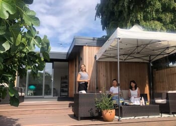 Verity Smith, 26, commutes to her London job in catering sales but lives in a purpose-built studio in her mum and dad’s garden in Kent