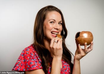 Pictured: Sarah Rainey tries a range adult Easter eggs