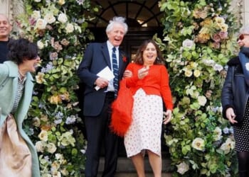 Alexandra Shulman called her marriage to David Jenkins, her partner of 21 years, 'one of the best moments of my life' (Pictured leaving Chelsea Register Office)