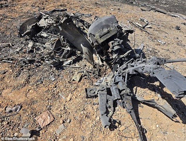 Wreckage believed to be from the downed US military aircraft involved in one of the attempted rescues