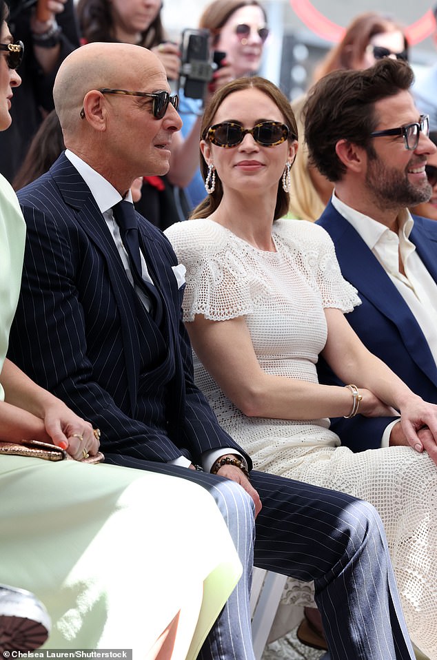 Stanley Tucci and Emily Blunt were honoured with the iconic plaques