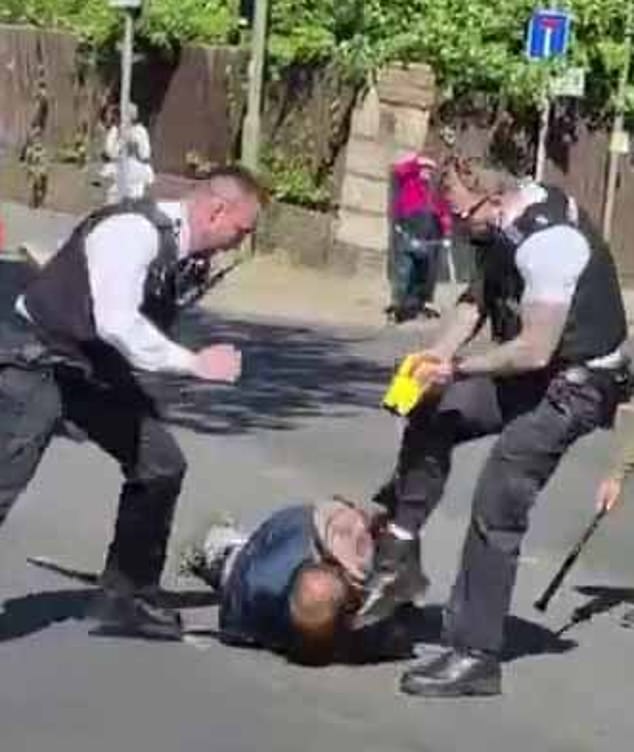 Bodycam footage of the horrifying incident in Golders Green shows the alleged terrorist walk towards officers while refusing to drop the knife, they bravely stepped in to stop him