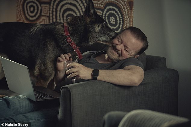 Known to viewers of the Netflix comedy as Brandy, Ricky Gervais' loyal sidekick, Vislor Antilly Anti passed away peacefully at her home in Oxfordshire (pictured in the show)