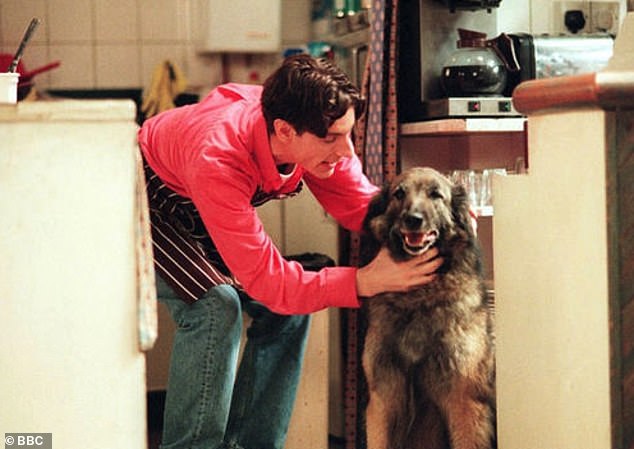 EatEnders viewers were left reeling after after the off-screen death of popular pooch, road sweeper Robbie Jackson's sidekick Wellard II was announced (pictured 1999)