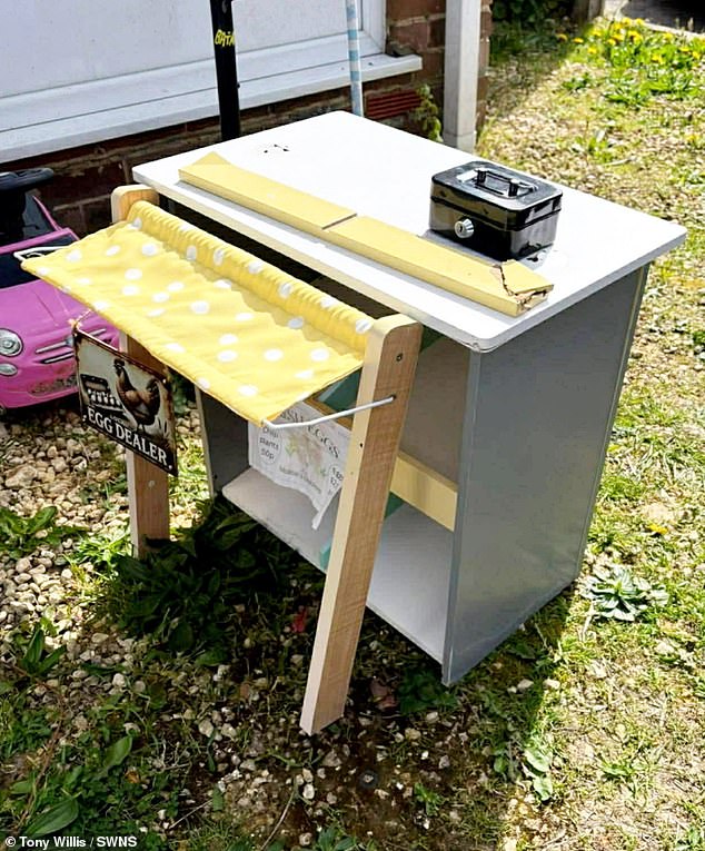 PICTURED: Maisie's destroyed egg stand. The incident was reported to Hampshire Police