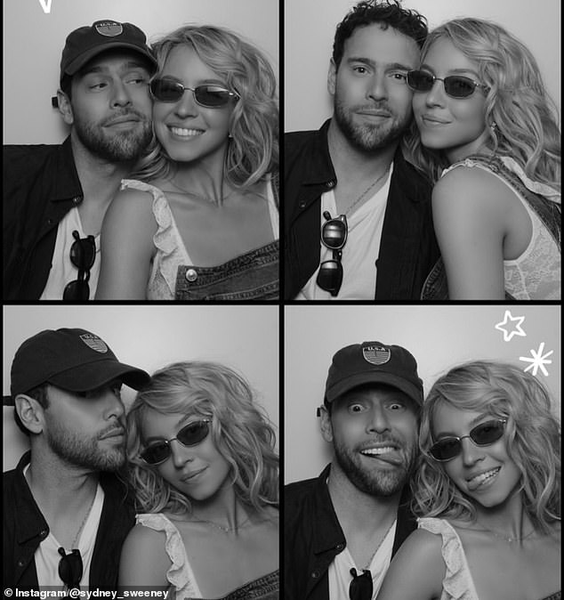 The couple showed their playful sides in black-and-white snaps taken in a photo booth
