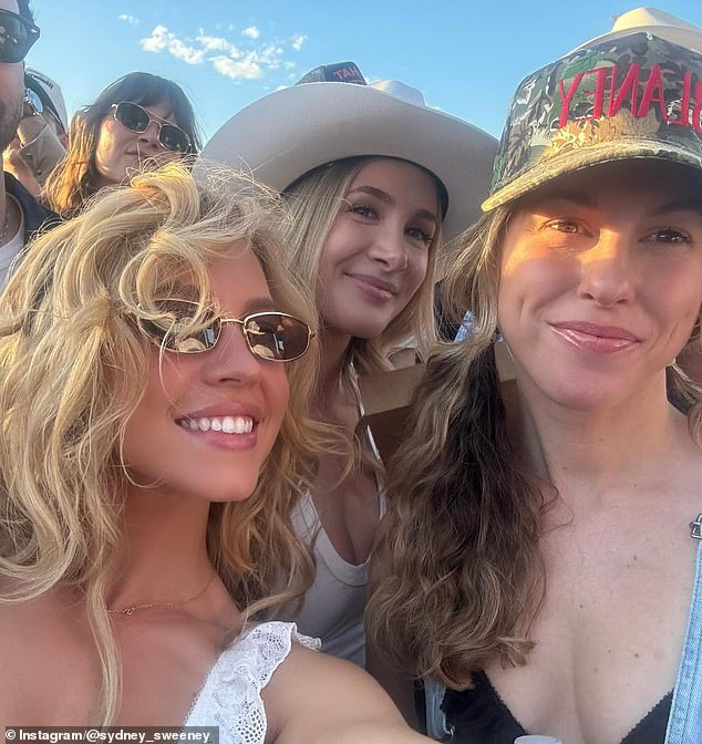 Sweeney enjoyed some fun time with friends while at the music festival