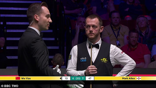 Mark Allen was left fuming after he saw his lead disappear at the threat of a re-rack