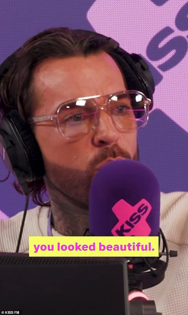 Speaking on their radio show, she joined Pete to discuss the impact of office air of people's appearance when Pete took it as his chance to compliment her