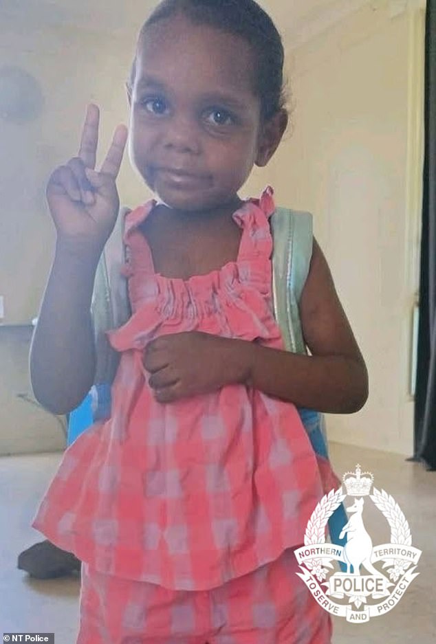 Just hours before Kumanjayi Little Baby (pictured) was snatched from her bed and murdered, police had come face-to-face with the man now accused of the horrific crime
