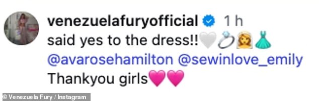 She captioned the snaps: 'Said yes to the dress!!'