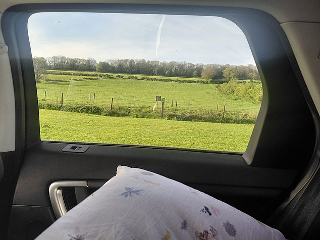 A view from a boot: There was a decent panoramic of the Wiltshire countryside from the back window