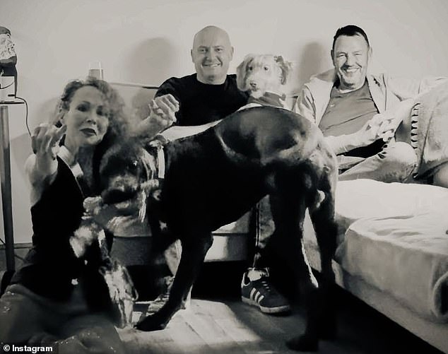 The actress wrote: 'Family can be given or chosen. We are fortunate if we have both.' Pictured: A snap with friends shared alongside her message