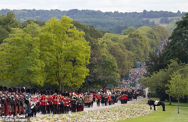 A Fell Pony who stood to watch (right) as the Queen¿s coffin arrived at Windsor Castle in 2022, Emma was named ¿horse of a lifetime¿ at the Horse and Hound awards later that year