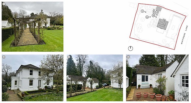 They want to turn the existing building (bottom right) into a single-storey annexe featuring a studio, gym, bedroom, workshop and storage space