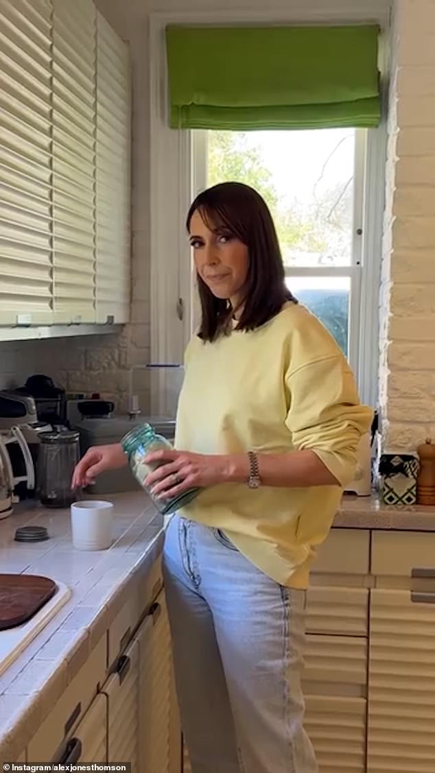 The retro look is summed up by Alex's current kitchen (pictured) which she jokes is like entering a 'time machine' as it was installed in 1976