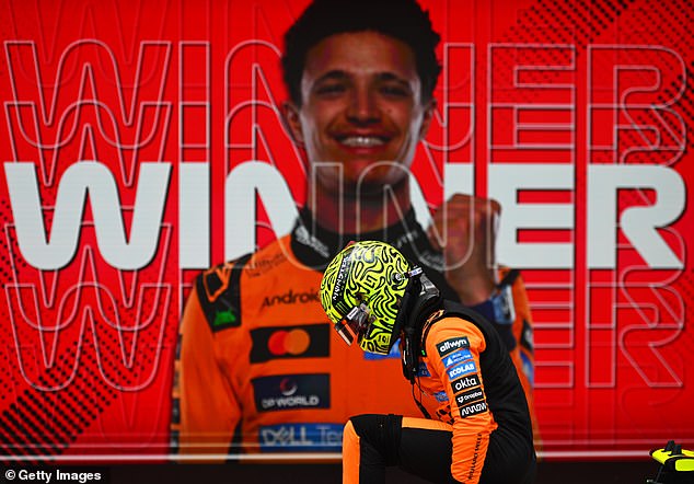 The world champion controlled the 19-lap dash at Hard Rock Stadium, home of the Dolphins