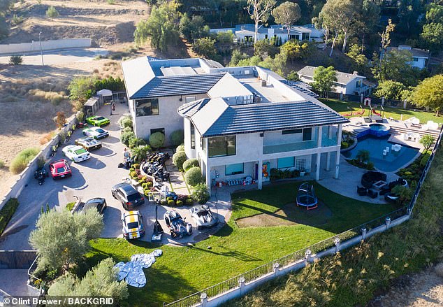 Officers were called to the singer’s Tarzana estate shortly after 4pm following reports of shots fired
