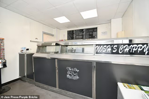 The ground floor boasts a traditional chip store called Nosh's Chippy, complete with a shop area and two preparation rooms