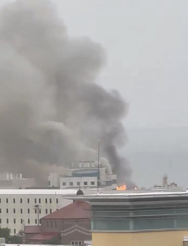 The smoke could be seen from some distance away