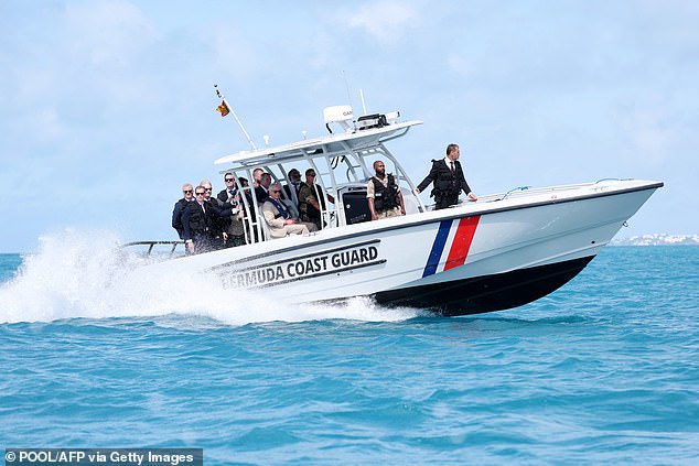 The King on board a Bermuda Coast Guard's vessel