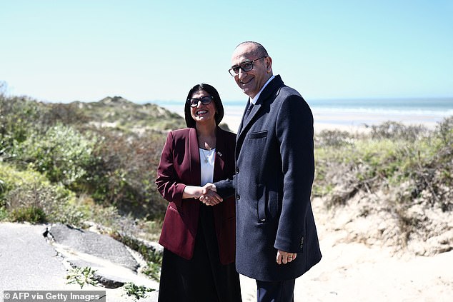Home Secretary Shabana Mahmood with her French counterpart Laurent Nunez in Dunkirk. Last month both ministers joint statement claimed that 480 cross-Channel smugglers were arrested in 2025
