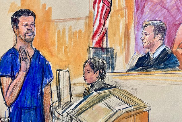 Allen seen in a court sketch making his first court appearance on April 27, where he stood emotionless as he faced major federal charges including the attempted assassination of President Trump. That charge carries a maximum sentence of life in prison