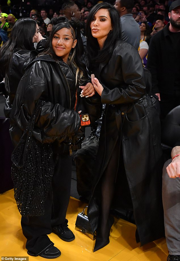 In March, Kardashian and her preteen daughter were spotted leaving a nighttime recording session in Los Angeles; seen in 2024 in L.A.