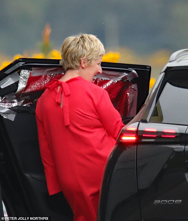 Coronation Street actress Julie Hesmondhalgh was also seen climbing into her car ready to head to Ardross Castle in the Scottish Highlands