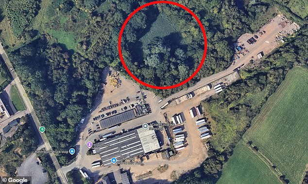 Satellite pictures from before the dump showed a green open space, which is now being polluted by the shredded waste