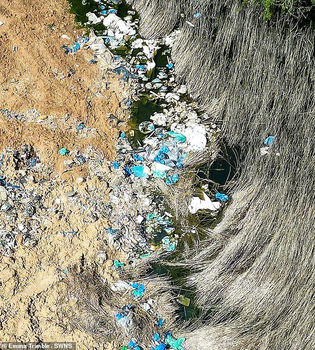 Waste could be seen strewn across the beauty spot - the Environment Agency said it would assess the air and water quality in the area