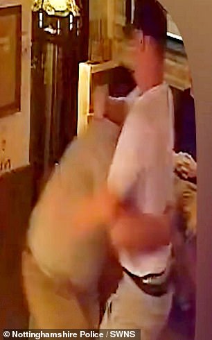 After the fight both men were kicked out of the pub - Byrne left through a back door and Mr Cook exited with his group through the front