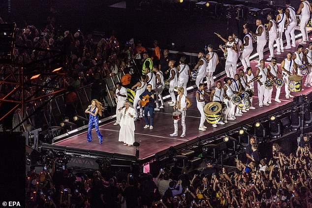 Shakira was joined by several performers on stage