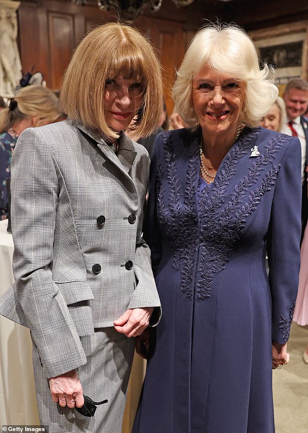 Wintour also got to spend time with Queen Camilla during the royals' visit at a literary engagement at New York Public LIbrary on Wednesday
