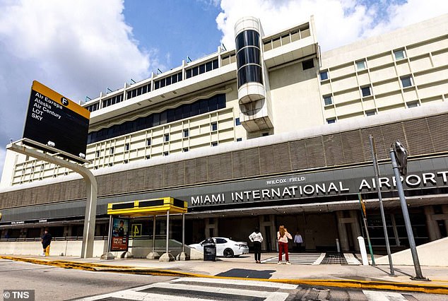The flight was taxiing at Miami International Airport (pictured) and was bound for Atlanta. The plane was carrying about 200 passengers